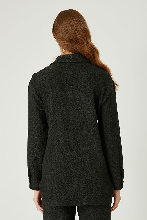 Parlak şerit detaylı gömlek - 8