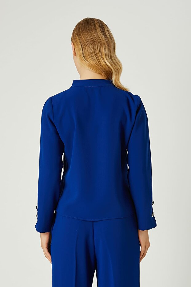 V yaka krep bluz - 3