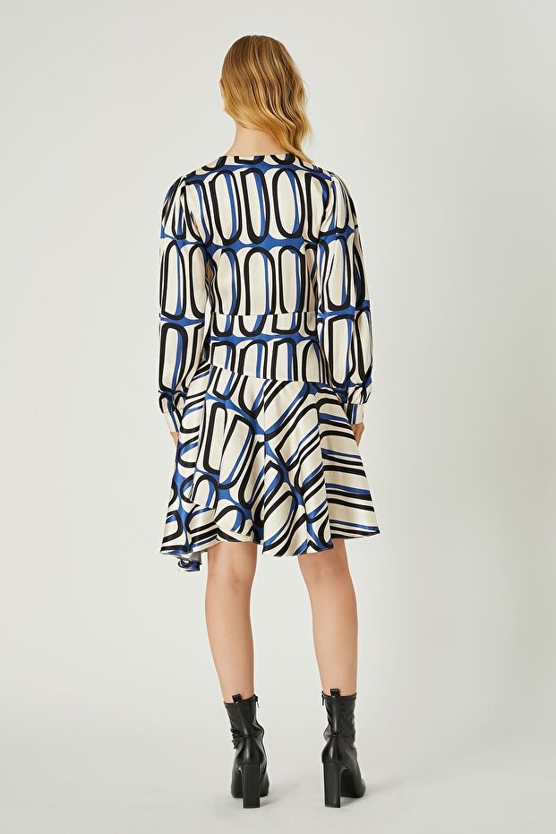 Grafik desenli elbise - 3