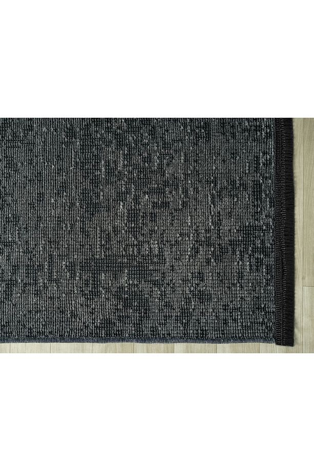 Aura Pixel Antrasit Grey- Pamuk Tabanlı Yıkanılabilir Şönil Kilim - 6