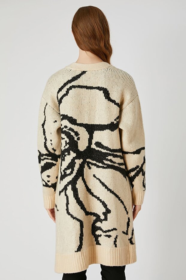 Kontrast jakarlı hırka - 4