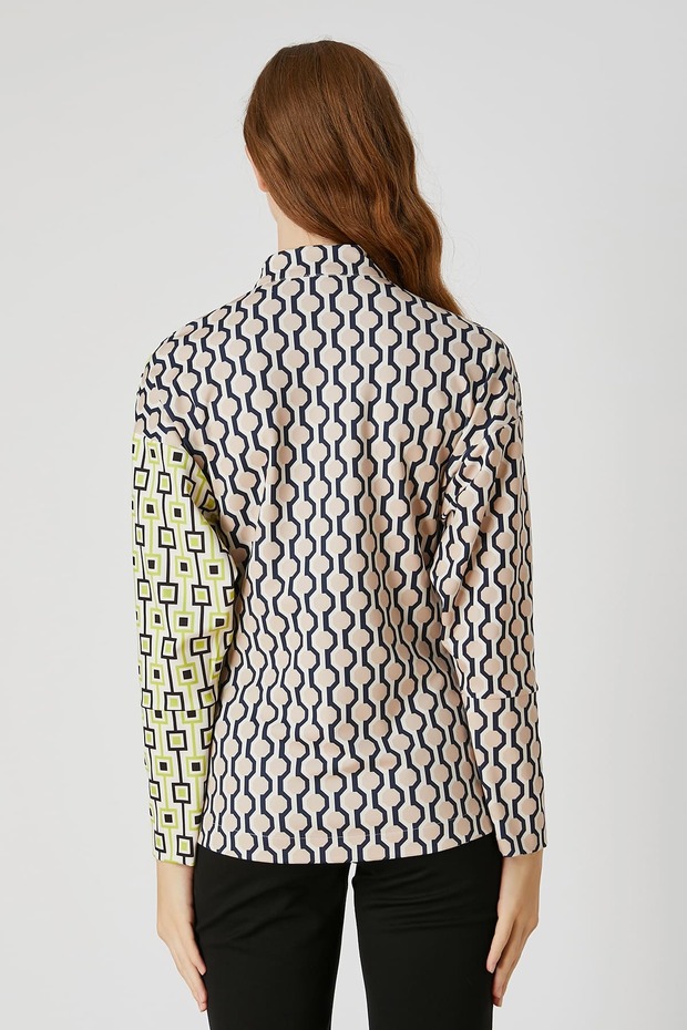 Grafik desenli gömlek - 8