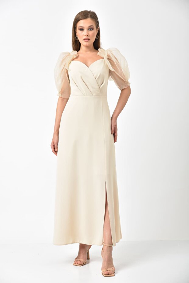 Balon Kollu Elbise - 1