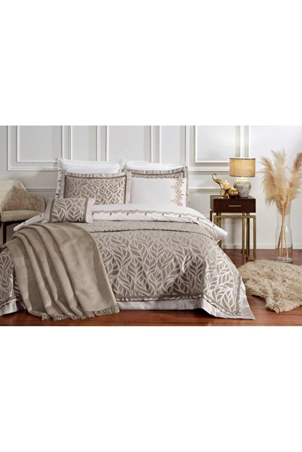 Çeyiz Seti Leaf Bej ( 11 Parça) - 1