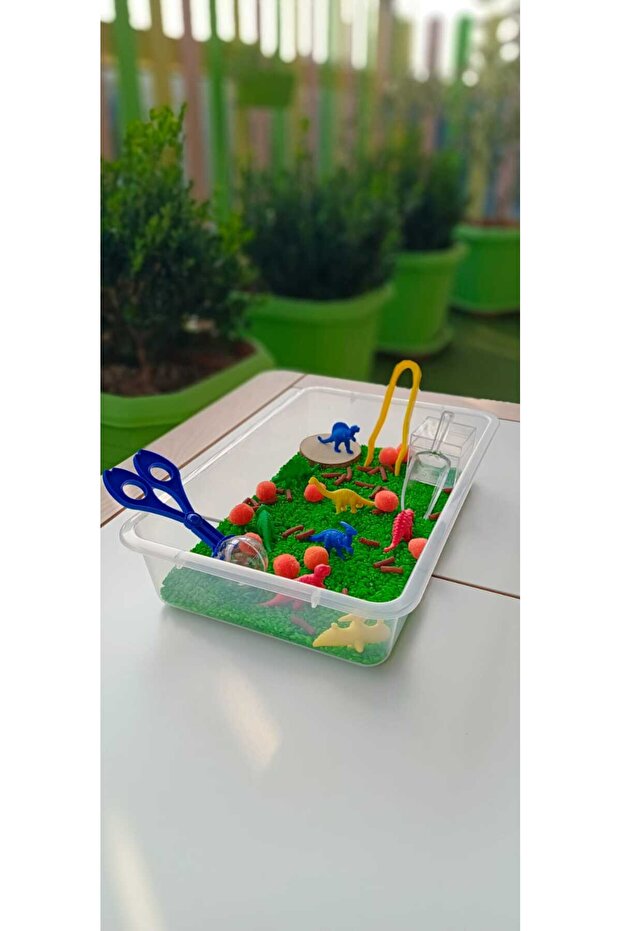 Dinosaur Island Themed Sensory Play Set (2-5 Years) - Montessori Toy