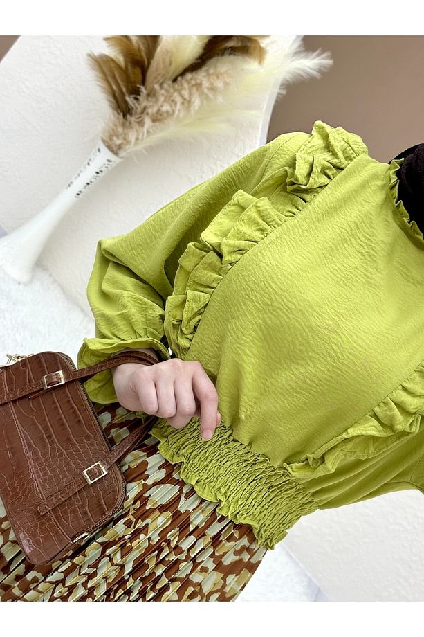 Dijital Baskılı Pliseli Etek -taba - 2