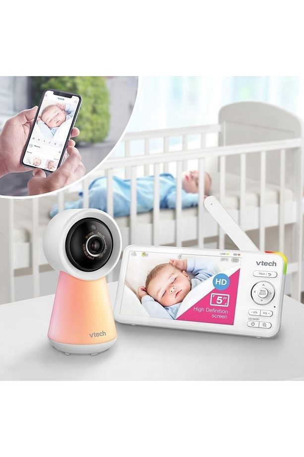 Akıllı WiFi 1080p Bebek Monitörü, 5 İnç LCD Ekran İki Yönlü Ses - 2