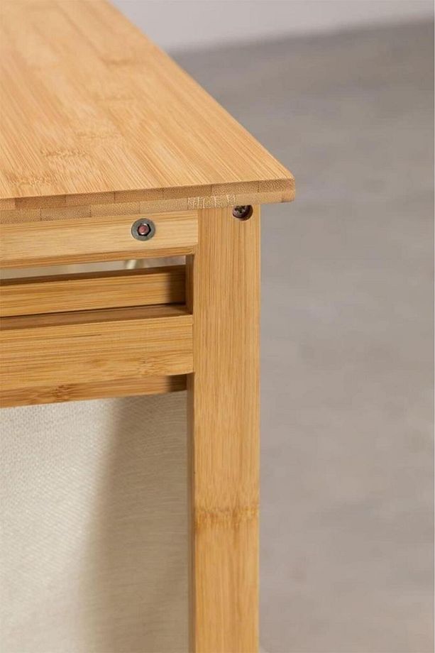Bambu Bölmeli Banyo Düzenleyici Çamaşır Sepeti DB-0008H - 7
