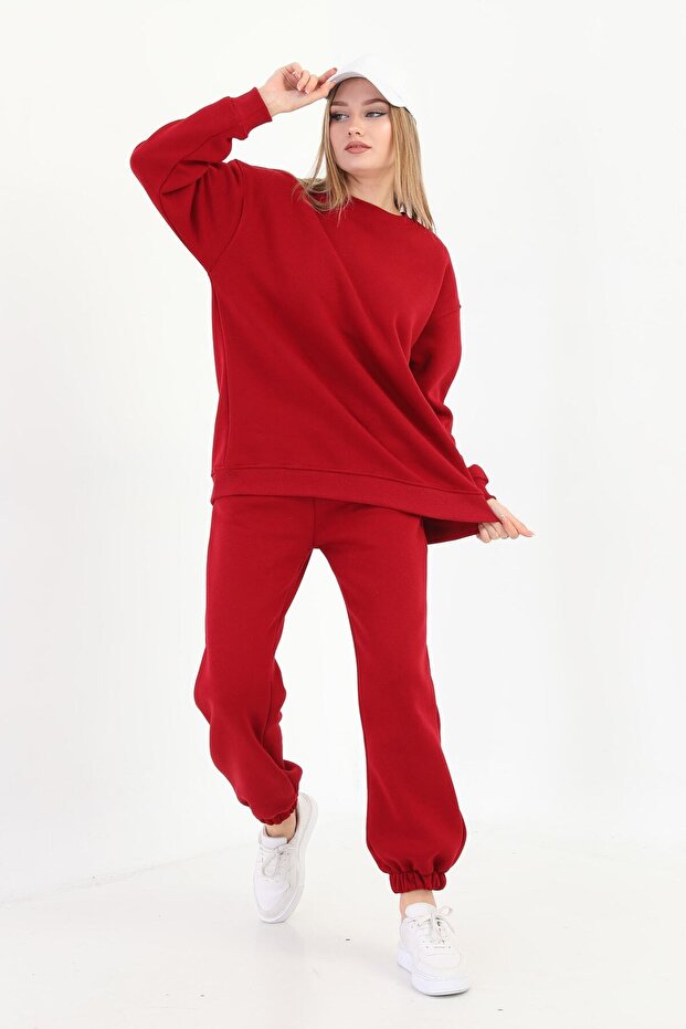 Bisiklet Yaka Oversize Sweetshirt - 4