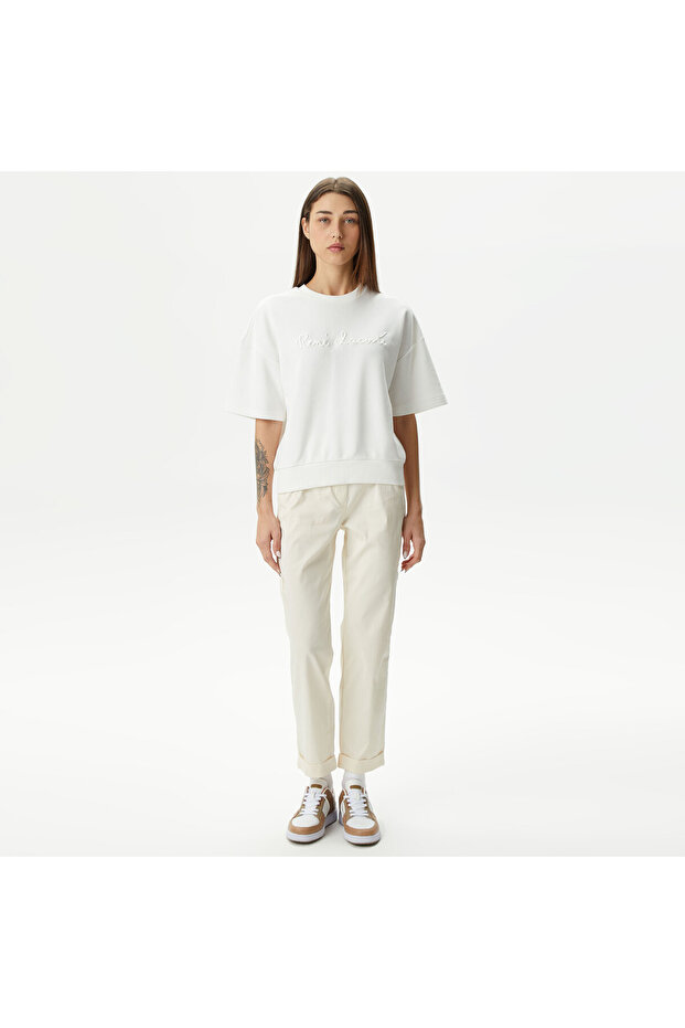 Kadın Beyaz Sweatshirt - 4