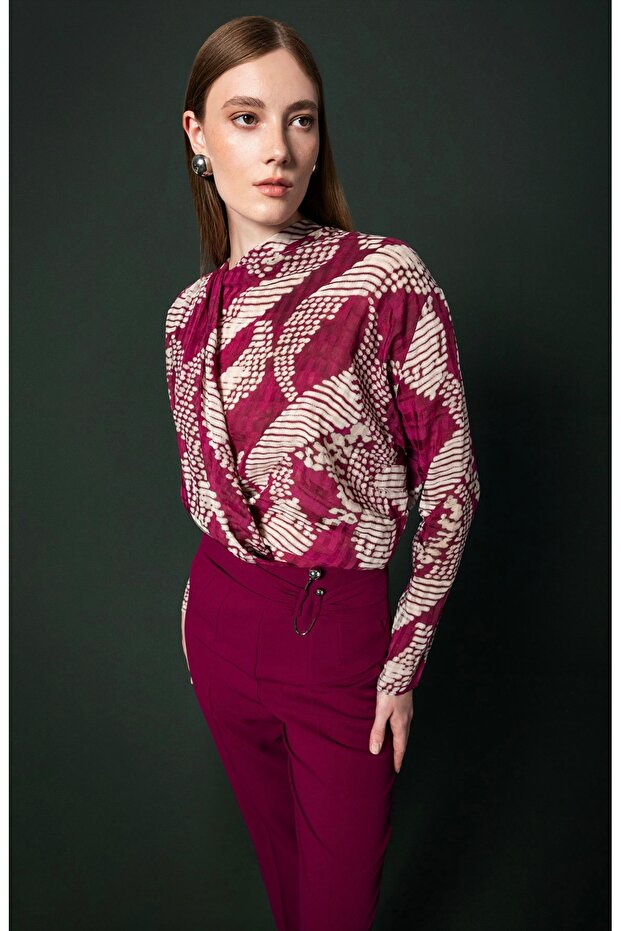 Sırt Dekolteli Vişne Bluz - 1