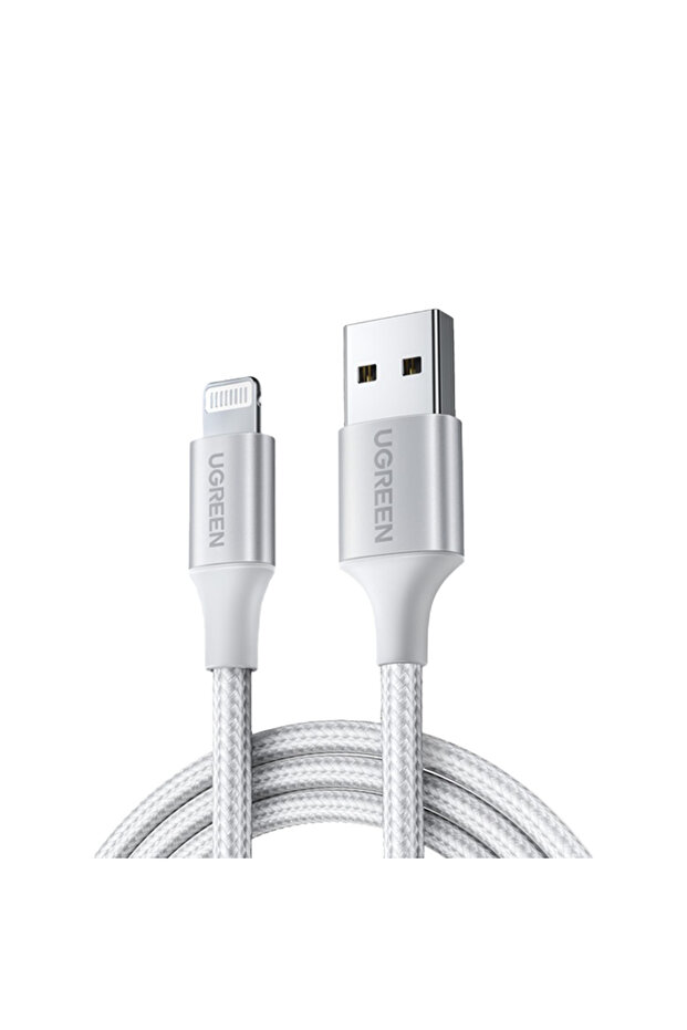 Alu Case Braided Charging and Sync Data Cable USB to Lightning 1m - Silver