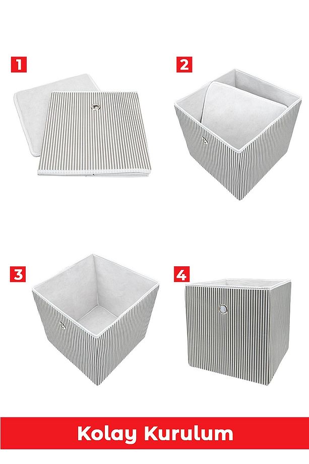 2 Adet Çok Amaçlı Raf Organizer Saklama Kutusu 30 X 30 X 3 - 4
