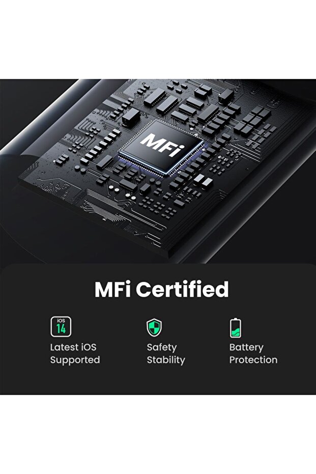 كابل شحن ومزامنة بيانات USB-C إلى Lightning بطول 1 متر - أسود - 4