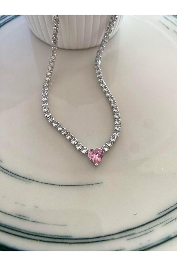 Su Yolu Kolye Basic Pink Heart - 1