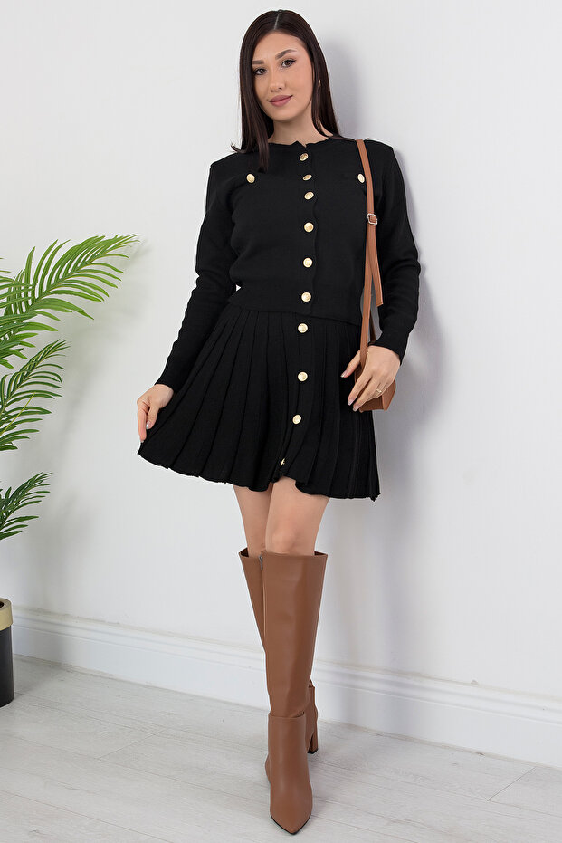 Mod01 Buttoned Double Knitwear Set - 1