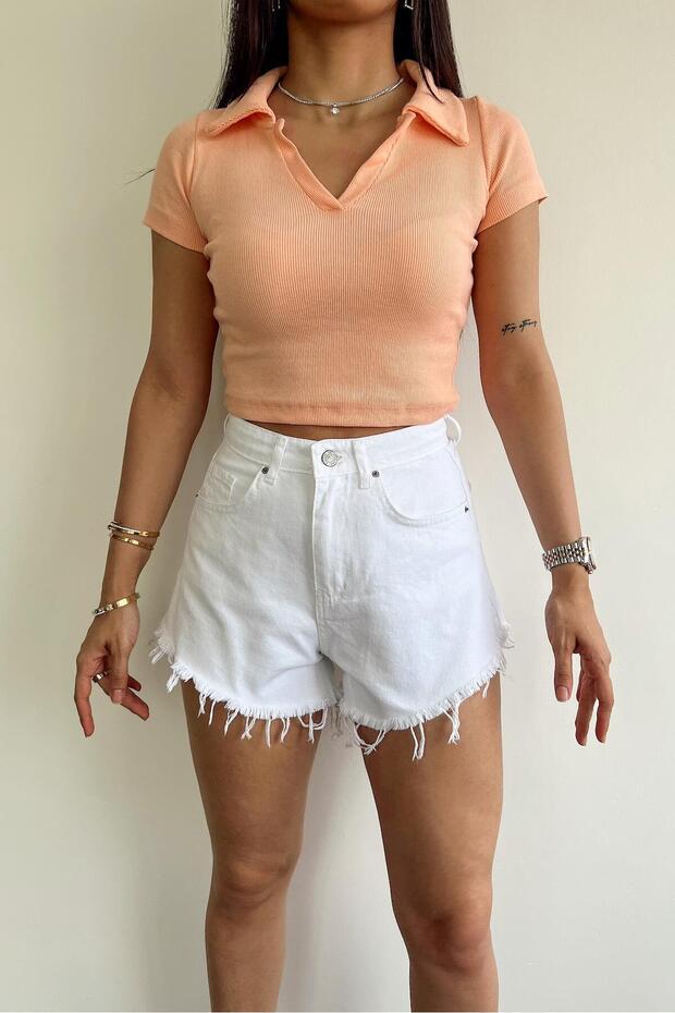 BASIC CROP TEE SALMON - 3