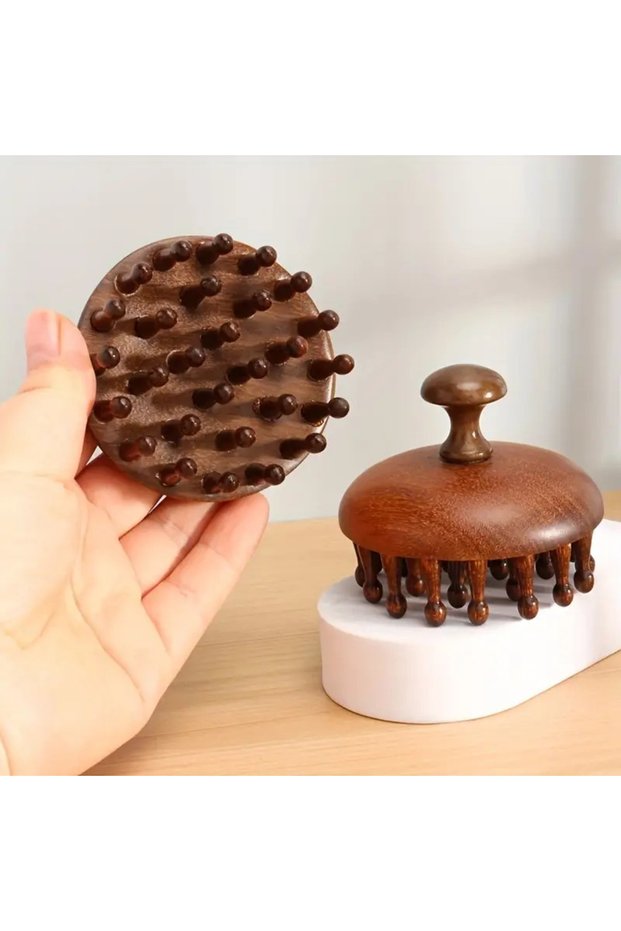 Wooden Scalp Massage Comb Natural Brush Comb At-119 Meridian Comb Head Comb Acupuncture Gua Sha