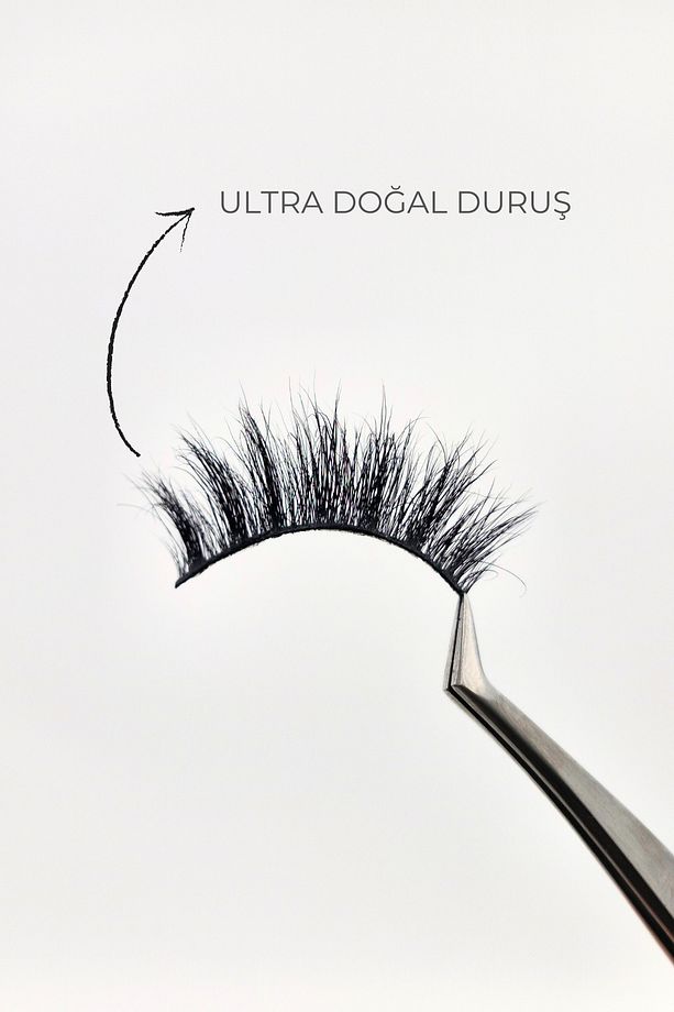Doğal Görünümlü Gerçek Kıl Tam Boy İpek Takma Kirpik (1 Çift) - Mink Eyelash No: PD-01 - 3