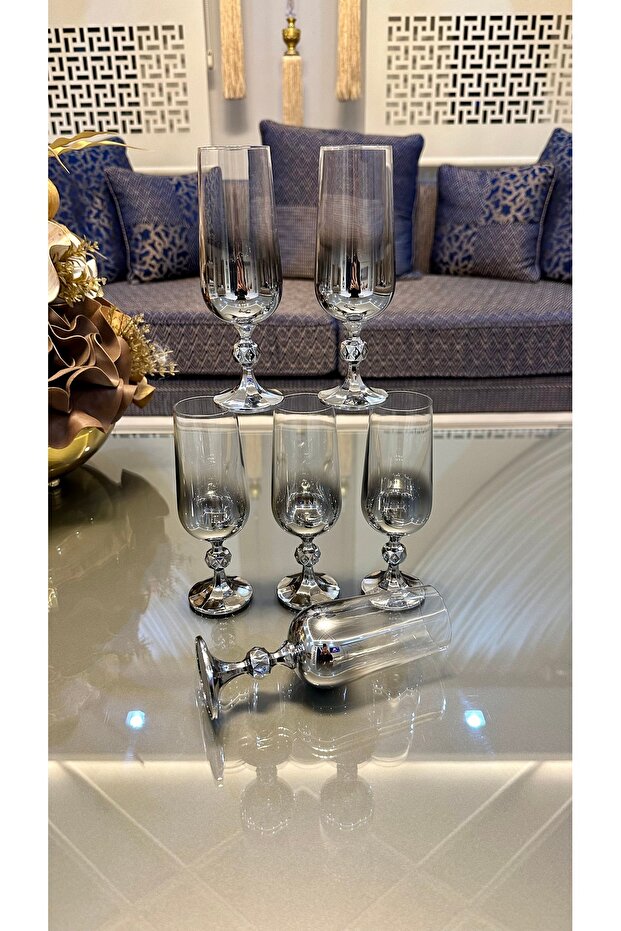 كوب قهوة طويل شفاف مطلي بالتيتانيوم الفضي سعة 180 سم مكعب، مع ضمان المصنع - 4