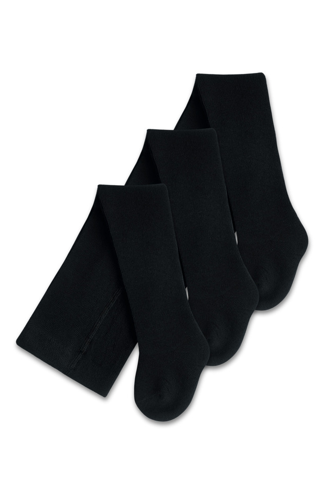 Girls Boys Unisex Baby Kids Cotton Black Pantyhose Set of 3