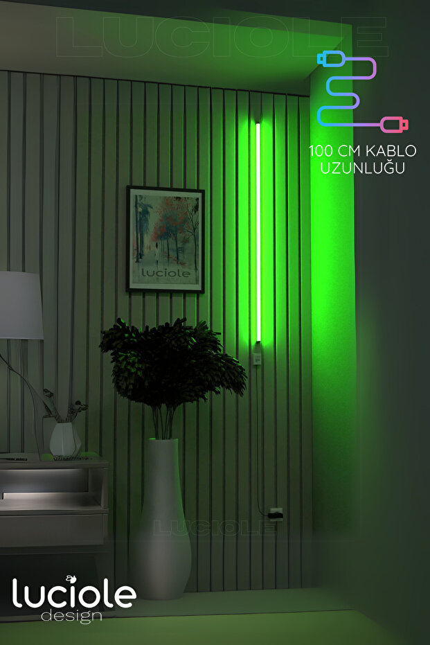 Uzaktan Kumandalı Led Lambader - Yatak Üstü, Tv Yanı ,oturma Odası Çok Renkli Rgbledlight - 3