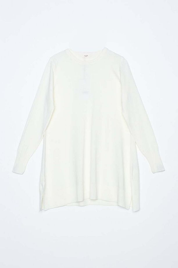 Ekru Bisiklet Yaka Triko Tunik - 6