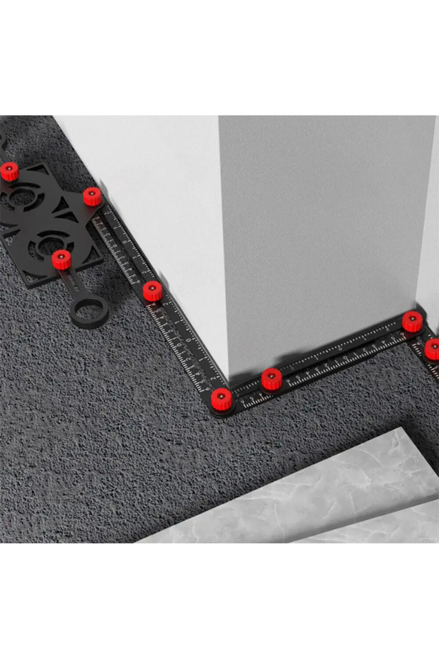 Tile Engineer 4 Lever Ruler - Tile Hole Locator, Ruler Angle Finder, Folding Measuring Protractor Template Ruler - 2