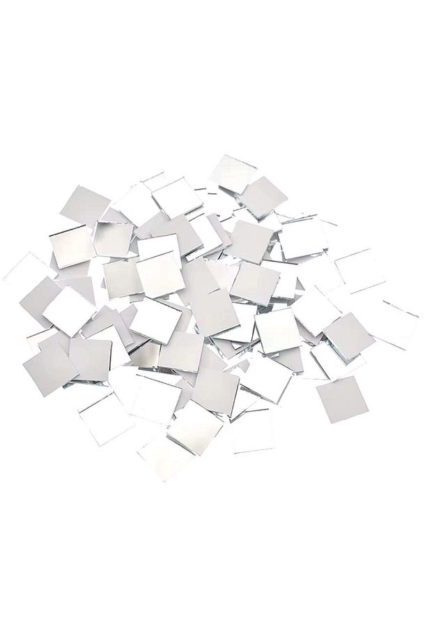 ( 200 ADET ) KARE ŞEKLİ GÜMÜŞ Ayna Pleksi Duvar Dekoratif ( 1,5 X 1,5 CM ) (Kendinden Yapışkanlı) - 3