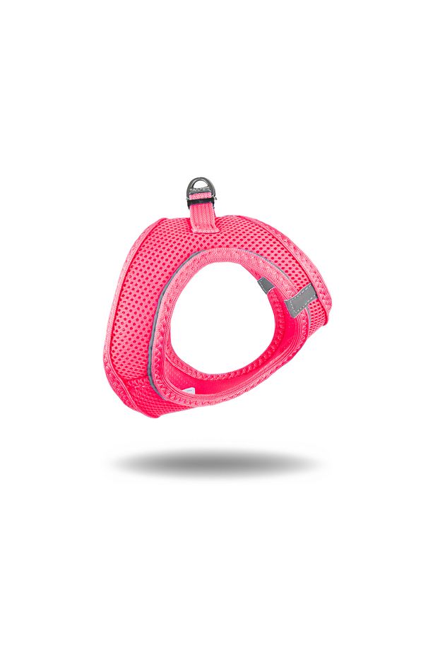 Kedi Köpek Air-Mesh Göğüs Tasması ve Gezdirme Sevk Kayışı Seti 2Sİ1 ARADA Neon Pembe - 5