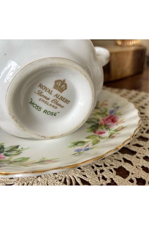 Royal Albert Antika Porselen Moss Rose Çay Fincan ve Tabağı / Double Kahve 200 ml - 4