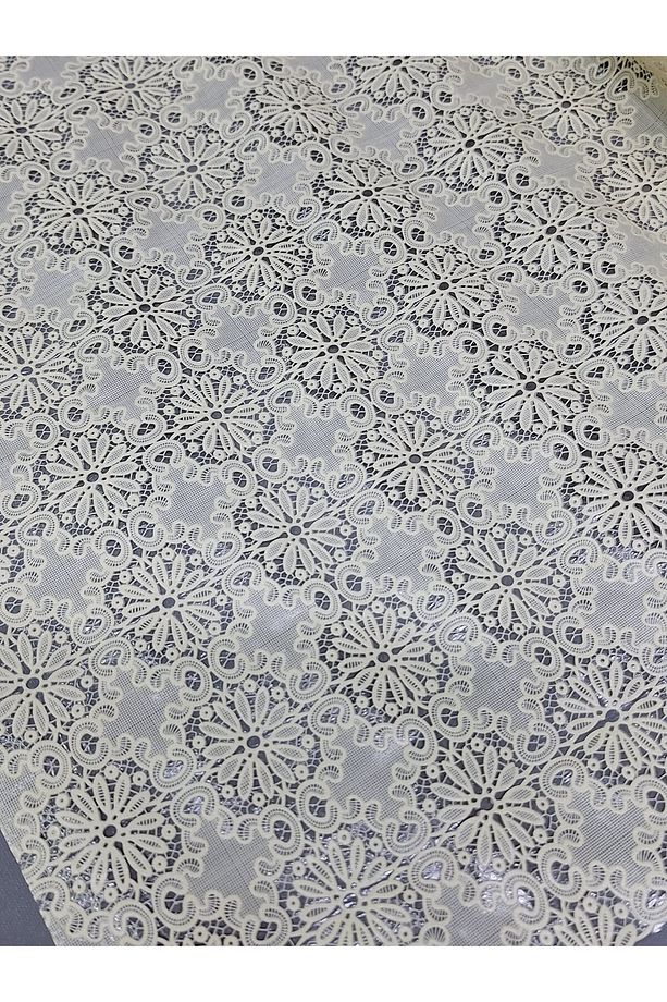 PVC KÜPÜR DANTEL RAF VE DOLAP ÖRTÜSÜ RUNNER  (KREM) - 3