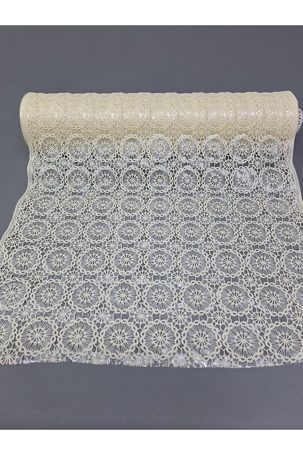 Pvc Küpür Dantel Raf Ve Dolap Örtüsü Runner  (krem) - 1
