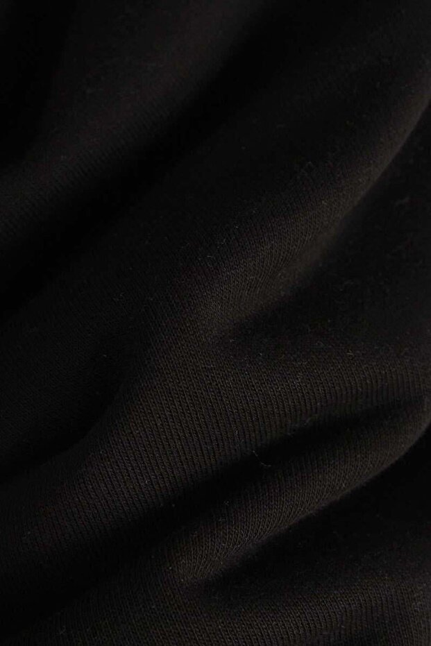 Siyah-3 İplik Oversize Basic Sweatshirt - 8