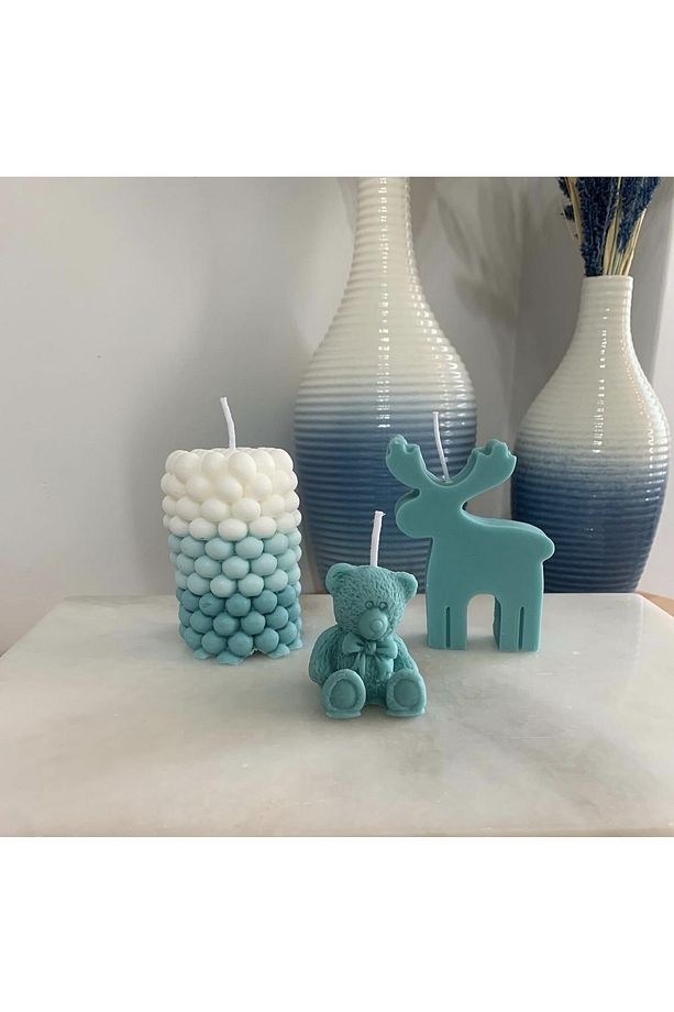 3 Boyutlu 4,8cm Ayıcık 3d Ayı Silikon Kalıp K-1181, Taş Tozu Polyester Sabun Alçı Mum Kalıbı - 6