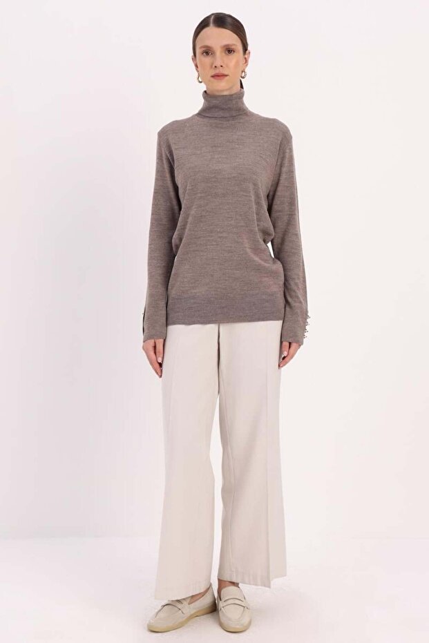 سترة بأكمام المنك وأزرار - 2