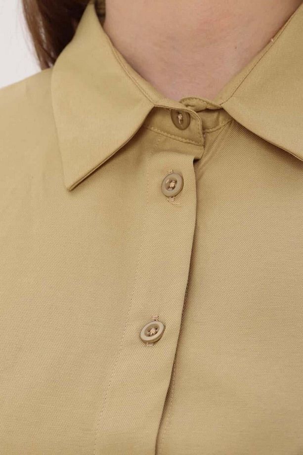 Olive-Oversize Basic Gömlek - 5