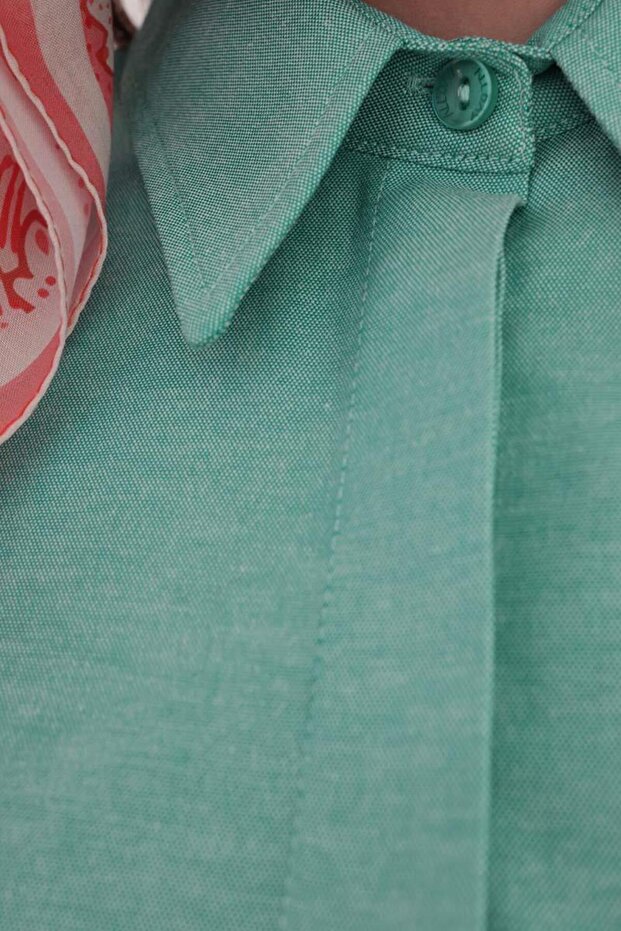 Yeşil-Basic Gizli Patlı Gömlek - 3
