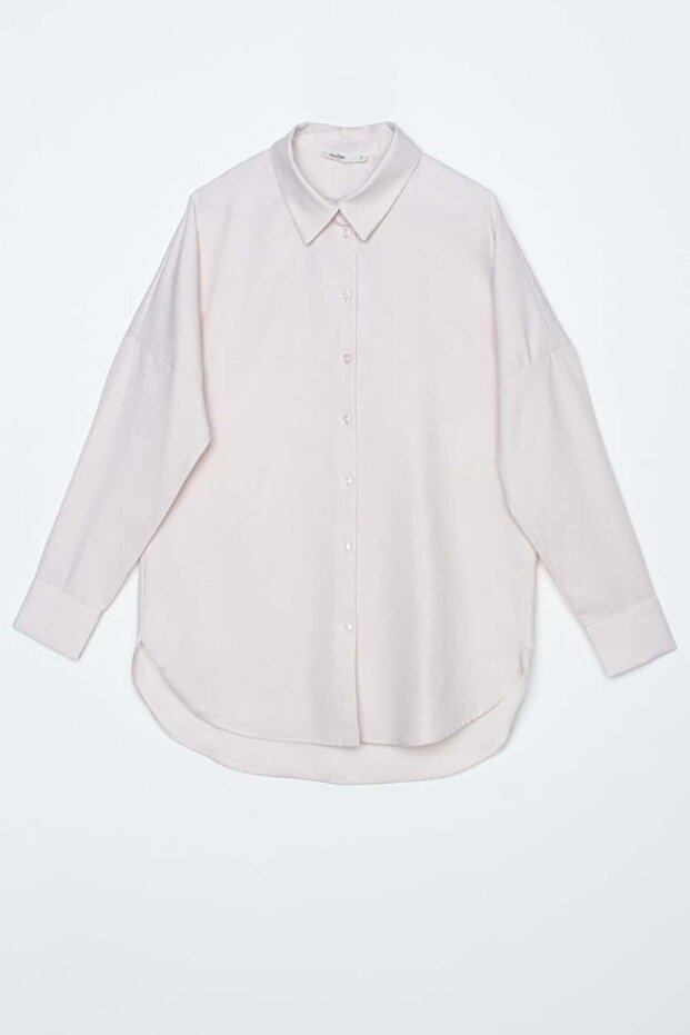 Light Pink-Oversize Basic Shirt - 7