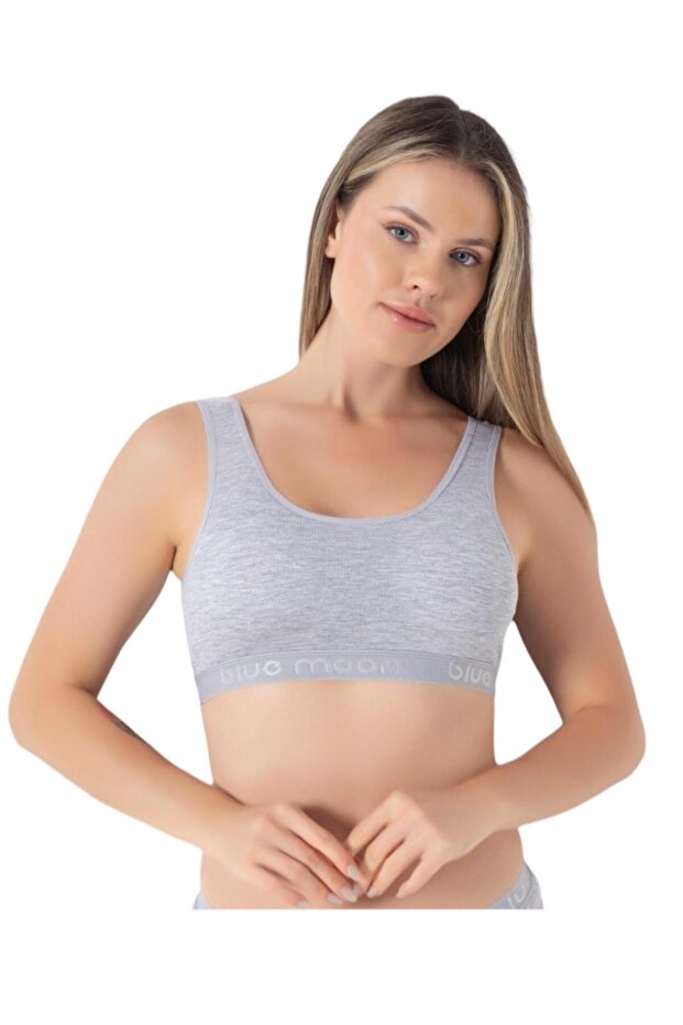 Women's Single Basic Cotton Padded Sports Bustier 7444