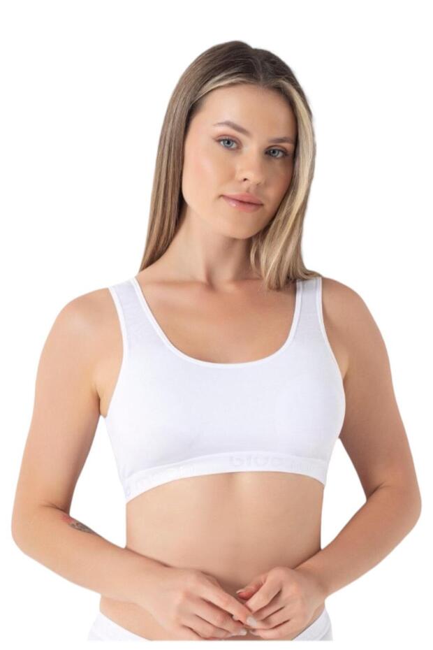Women's Single Basic Cotton Padded Sports Bustier 7444