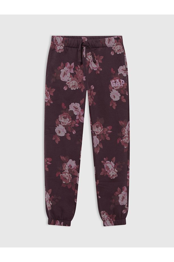Kız Çocuk Bordo Gap Logo Relaxed Fleece Jogger Eşofman Altı - 2