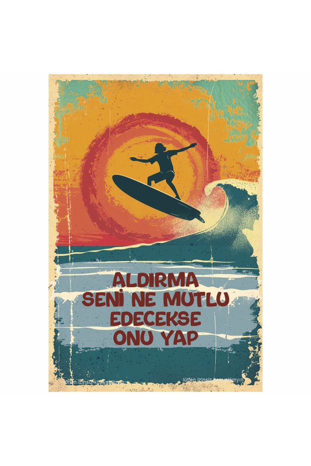 Feeling Good Motivational Quotes Surfing Sea Wave Home Decoration Painting Retro Wood Poster