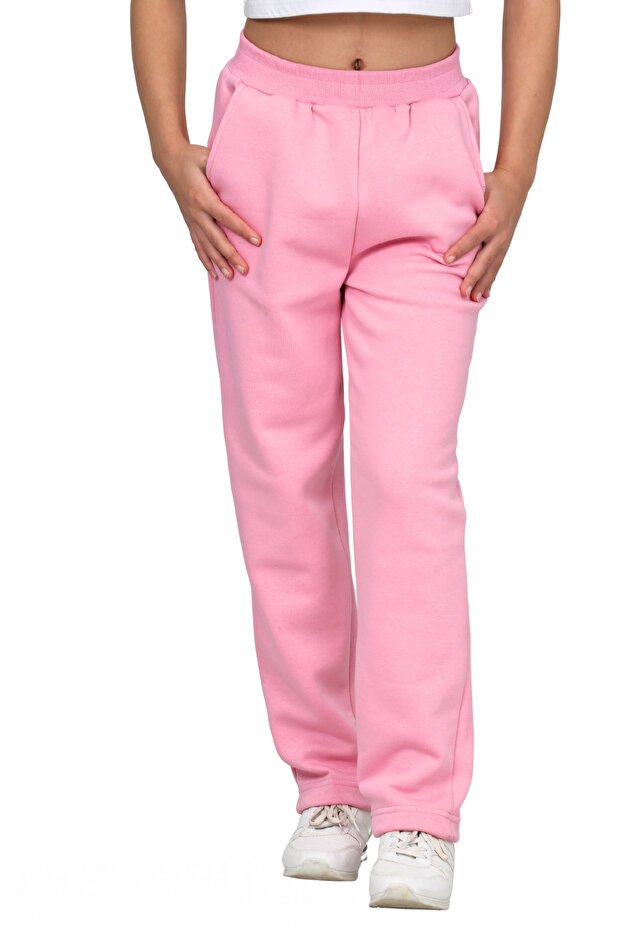 Girl's 3-Thread Ribbed Cotton Inner School Sweatpants