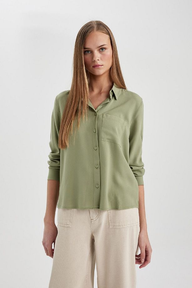 Regular Fit Basic Düz Uzun Kollu Gömlek W3614az24sp - 3