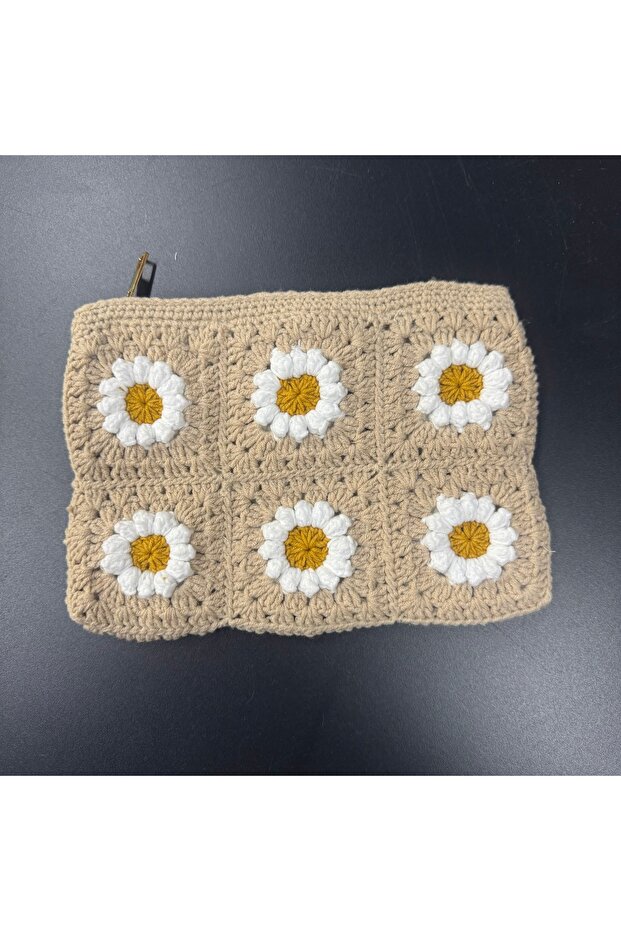 Örgü makyaj çantası - 1