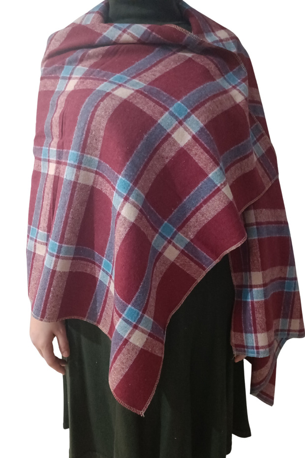 Plaid Lumberjack Shirt Fabric Shoulder Shawl Winter Shawl Neck Shawl Checked Scarf