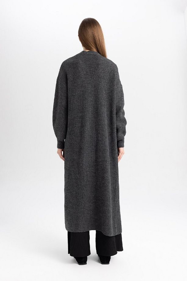 Regular Fit Basic Düz Uzun Triko Hırka D4367ax24wn - 6