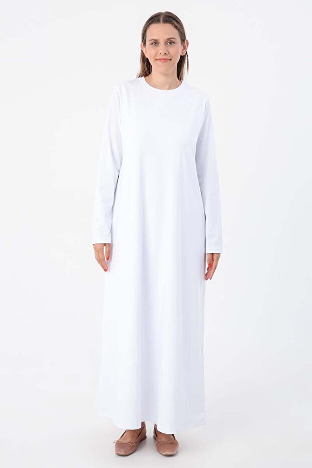 Rochie albă cu mânecă lungă - 2
