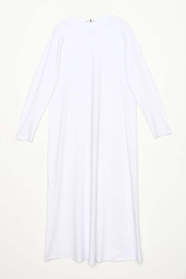 Rochie albă cu mânecă lungă - 6